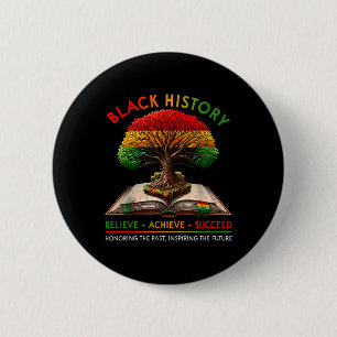 Black History Month Believe Achieve Succeed Melani 6 Cm Round Badge