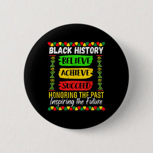 Black History Month Believe Achieve Succeed Melani 6 Cm Round Badge