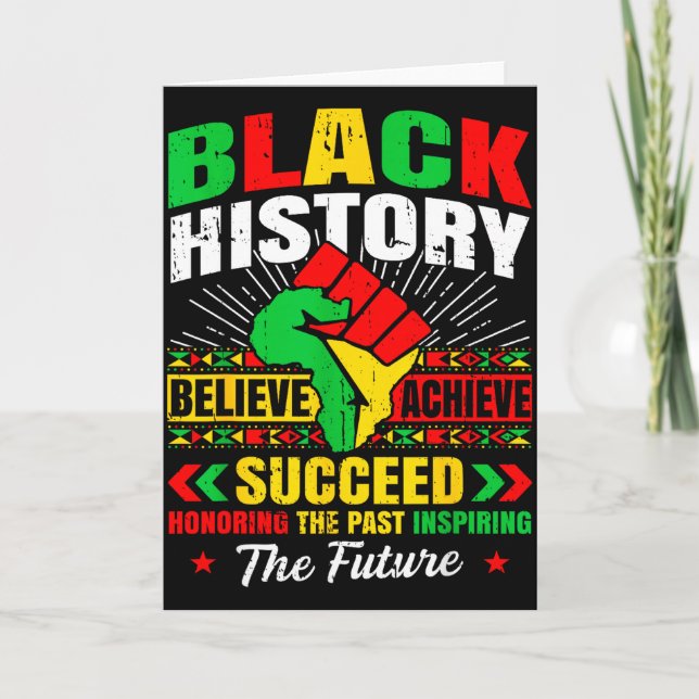Black History Month Believe Achieve Succeed Melani Card (Front)