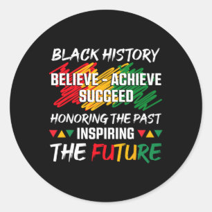 Black History Month Believe Achieve Succeed Melani Classic Round Sticker