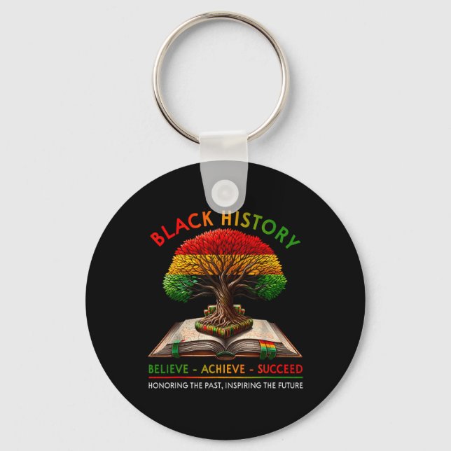 Black History Month Believe Achieve Succeed Melani Key Ring (Front)