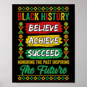 Black History Month Believe Achieve Succeed Melani Poster