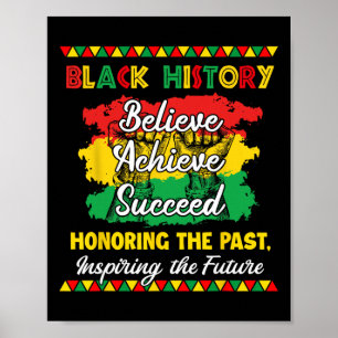 Black History Month Believe Achieve Succeed Melani Poster