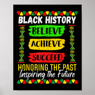Black History Month Believe Achieve Succeed Melani Poster