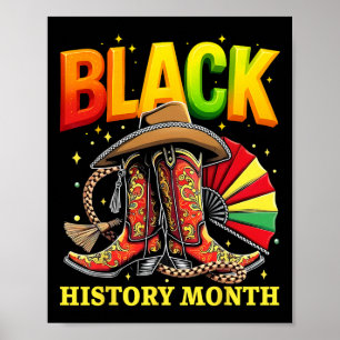 Black History Month Black Cowgirl Boots For Women Poster