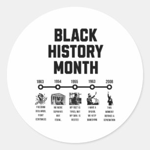 Black History Month Black Excellence Timeline Amer Classic Round Sticker
