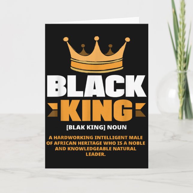 Black History Month Black King Definition Crown  Card (Front)