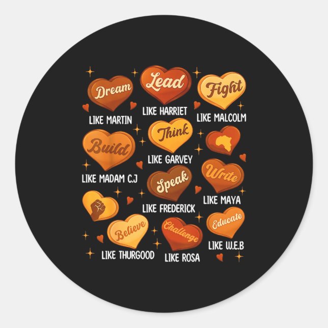 Black History Month Black Leaders African American Classic Round Sticker (Front)