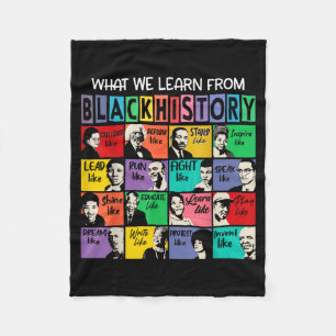 Black History Month Black Leaders African American Fleece Blanket