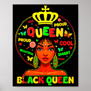 Black History Month Black Queen Afro Melanin Girl Poster
