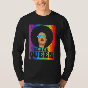 Black History Month Black Queen Black Pride Afro W T-Shirt