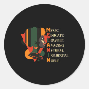 Black History Month Black Queen Educate Women  Classic Round Sticker