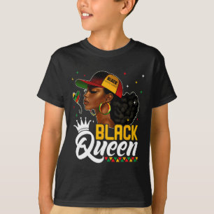 Black History Month Black Queen In Hat Melanin Gir T-Shirt