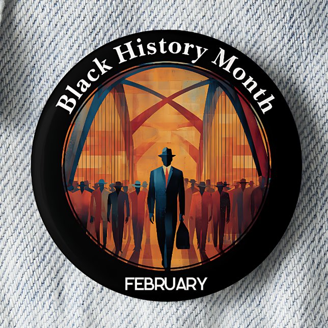 Black History Month Bridge Crossing Pinback Button (Creator Uploaded)