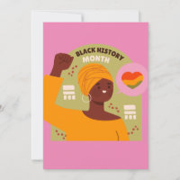 Black History Month Card- Blank Inside Invitation