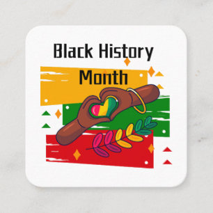 Black History Month Celebrating Rise Together Blac Square Business Card