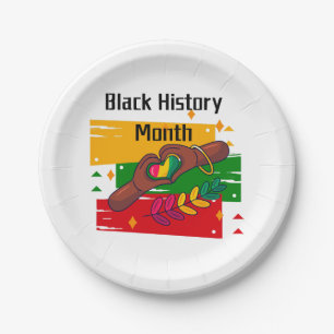 Black History Month Celebrating Rise Together Paper Plate