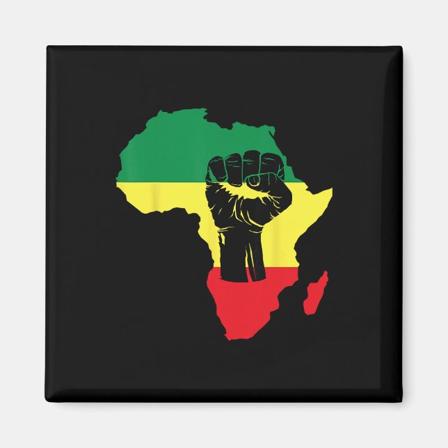 Black History Month Celebration African Map Fist  Magnet (Front)