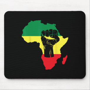 Black History Month Celebration African Map Fist  Mouse Pad