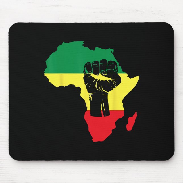 Black History Month Celebration African Map Fist  Mouse Pad (Front)