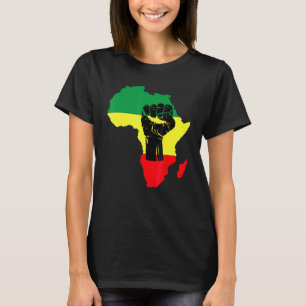 Black History Month Celebration African Map Fist T T-Shirt