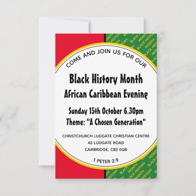 BLACK HISTORY MONTH Celebration Custom Invitation (Front)
