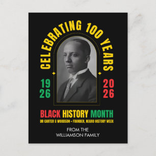 BLACK HISTORY MONTH CENTENNIAL 100 Years BHM Holiday Postcard