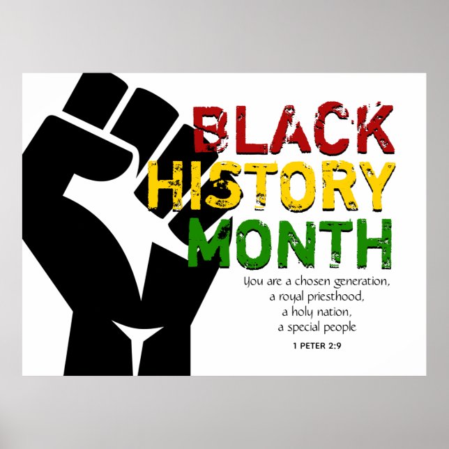 BLACK HISTORY MONTH Christian Bible Scripture Poster (Front)