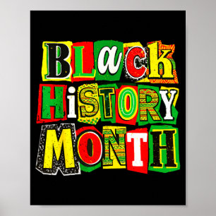 Black history month collage funny afro american poster