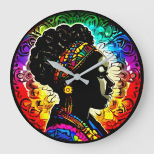 Black History month cute woman wall  Clock