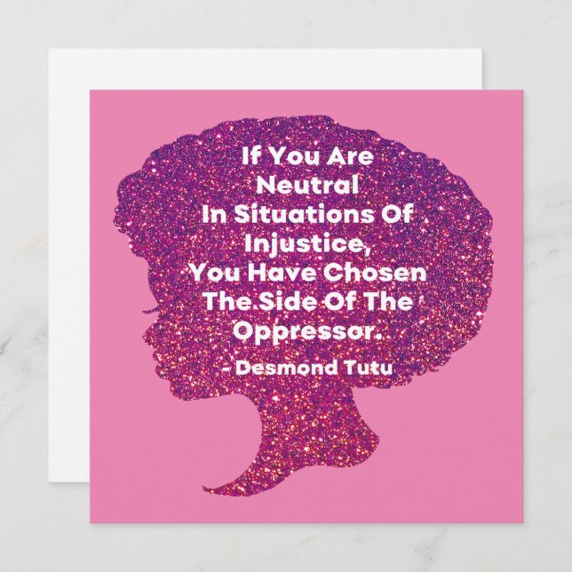 Black History Month - Desmond Tutu Invitation (Front/Back)