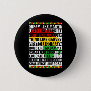 Black History Month Dream Like African Leader 6 Cm Round Badge