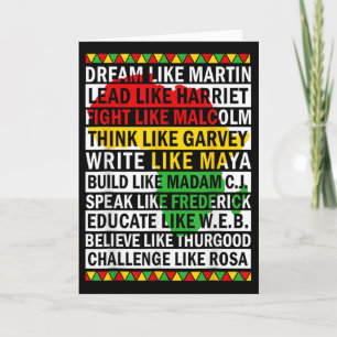 Black History Month Dream Like African Leader Card