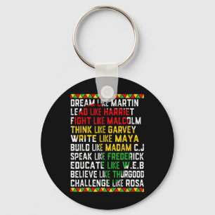 Black History Month Dream Like African Leader Men Key Ring