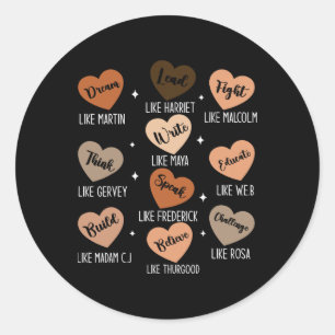 Black History Month Dream Like Martin African Lead Classic Round Sticker