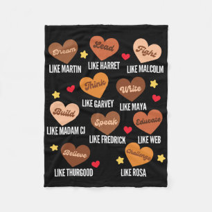 Black History Month Dream Like Martin African Lead Fleece Blanket