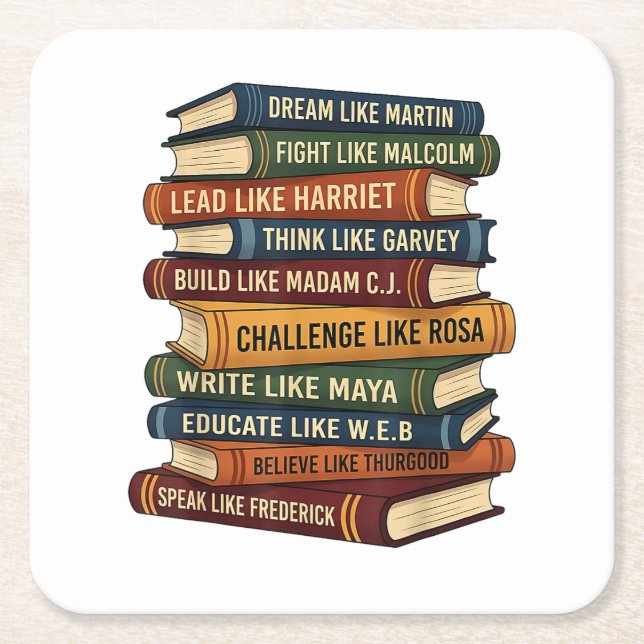 Black History Month Dream Square Paper Coaster (Front)