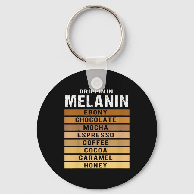Black History Month Drippin Melanin Key Ring (Front)