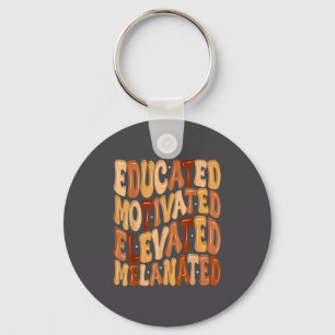 Black History Month Educated Motivated Elevated Me Key Ring