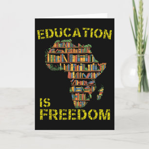 Black History Month Education Is Freedom Black Tea Card