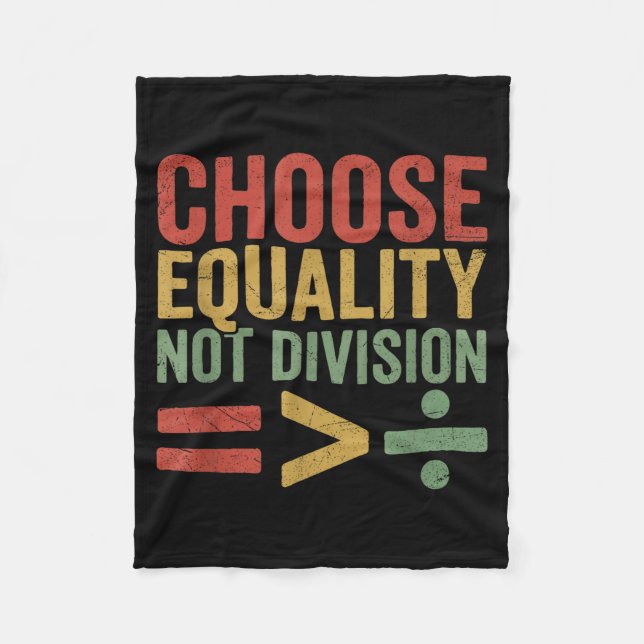 Black History Month Equality Greater Than Division Fleece Blanket (Front)