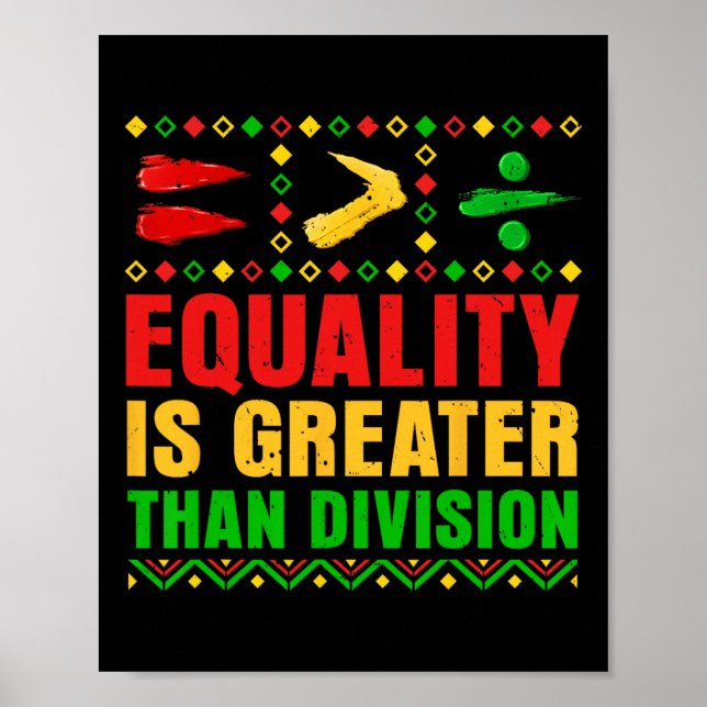 Black History Month Equality Is Greater Than Divis Poster (Front)