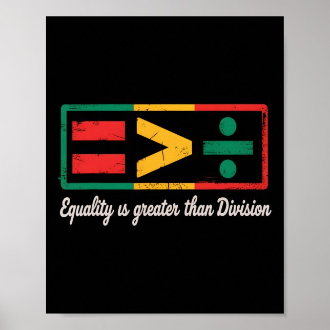 Black History Month Equality Is Greater Than Divis Poster (Front)
