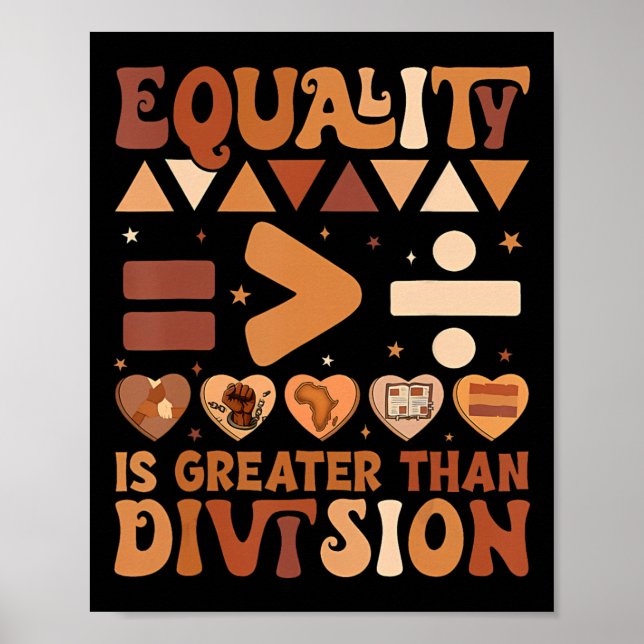 Black History Month Equality Is Greater Than Divis Poster (Front)