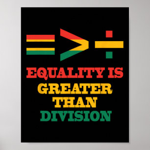 Black History Month Equality Is Greater Than Divis Poster