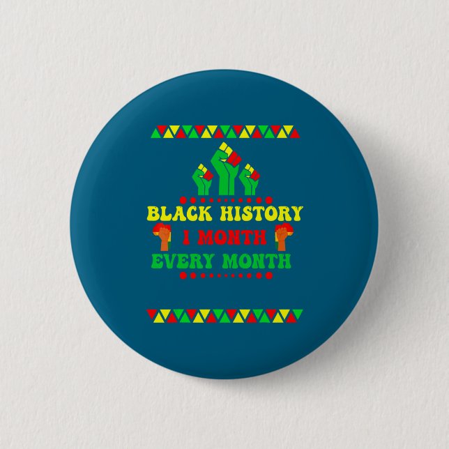 Black History Month Every Month  6 Cm Round Badge (Front)