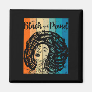 Black History Month Feb Tee, Black And Proud Afro Magnet