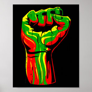 Black History Month Fist African American Men Wome Poster
