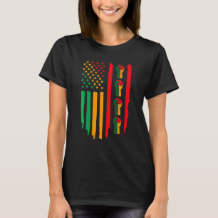 Black History Month Fist American Flag Africa Colo T-Shirt