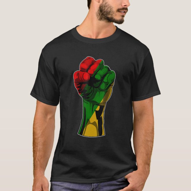 Black History Month Fist Black Power African Women T-Shirt (Front)